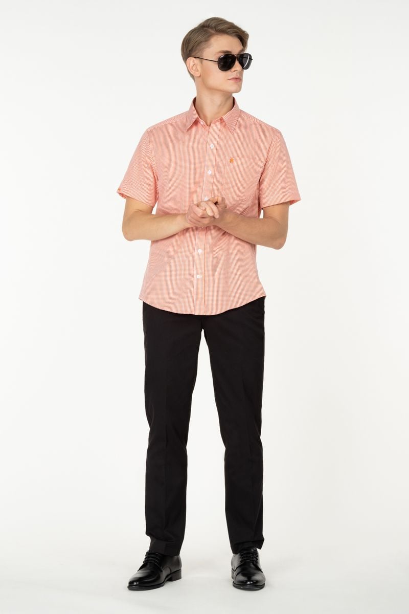  Áo sơ mi caro tay ngắn WS23SS17T-SD 
