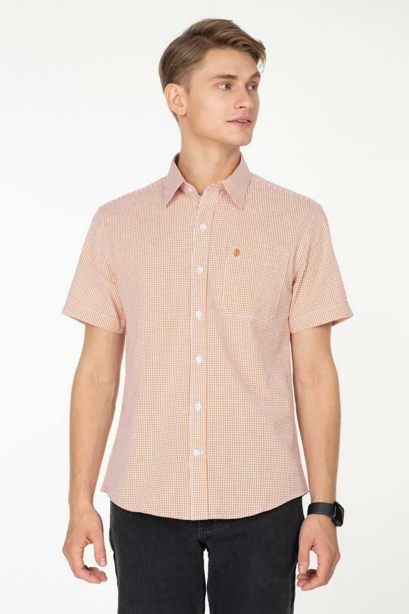  Áo sơ mi caro tay ngắn WS23SS17T-SD 