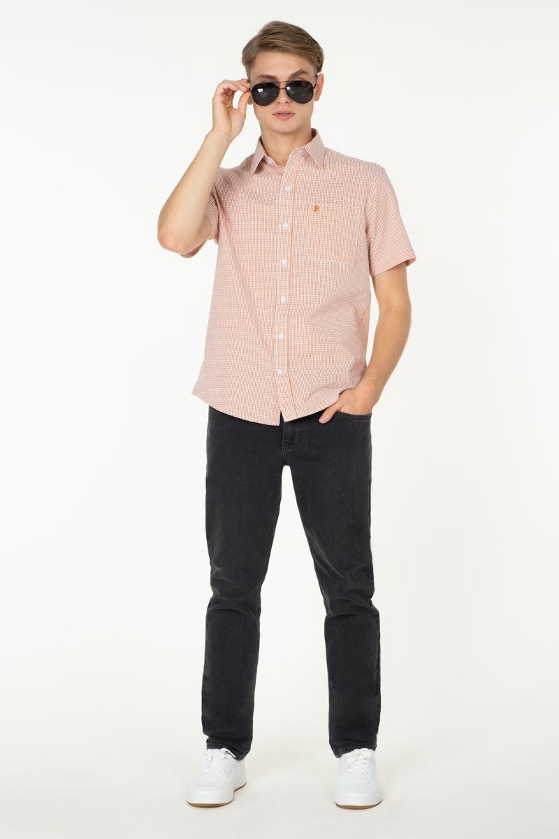  Áo sơ mi caro tay ngắn WS23SS17T-SD 