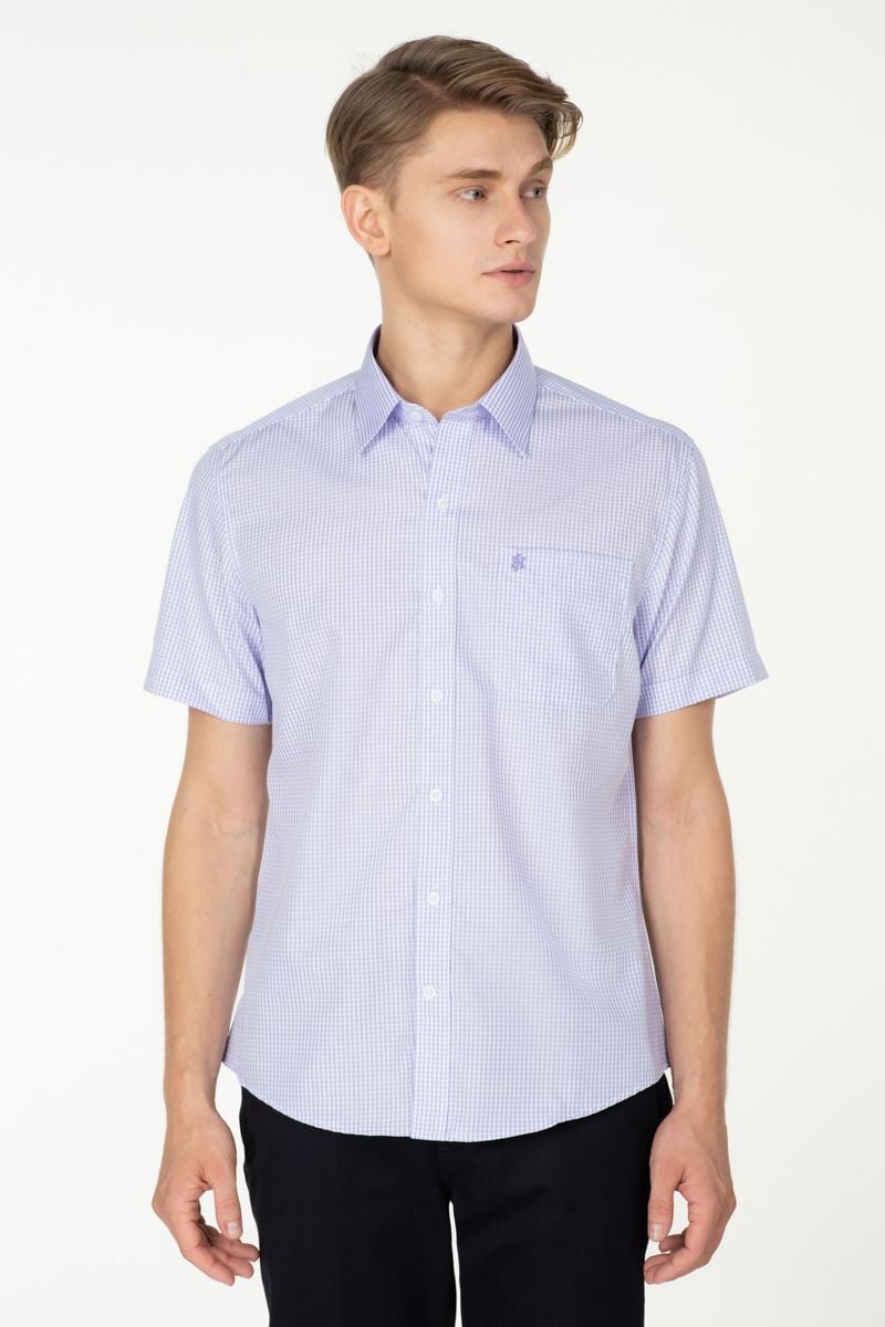  Áo sơ mi caro tay ngắn WS23SS17T-SD 