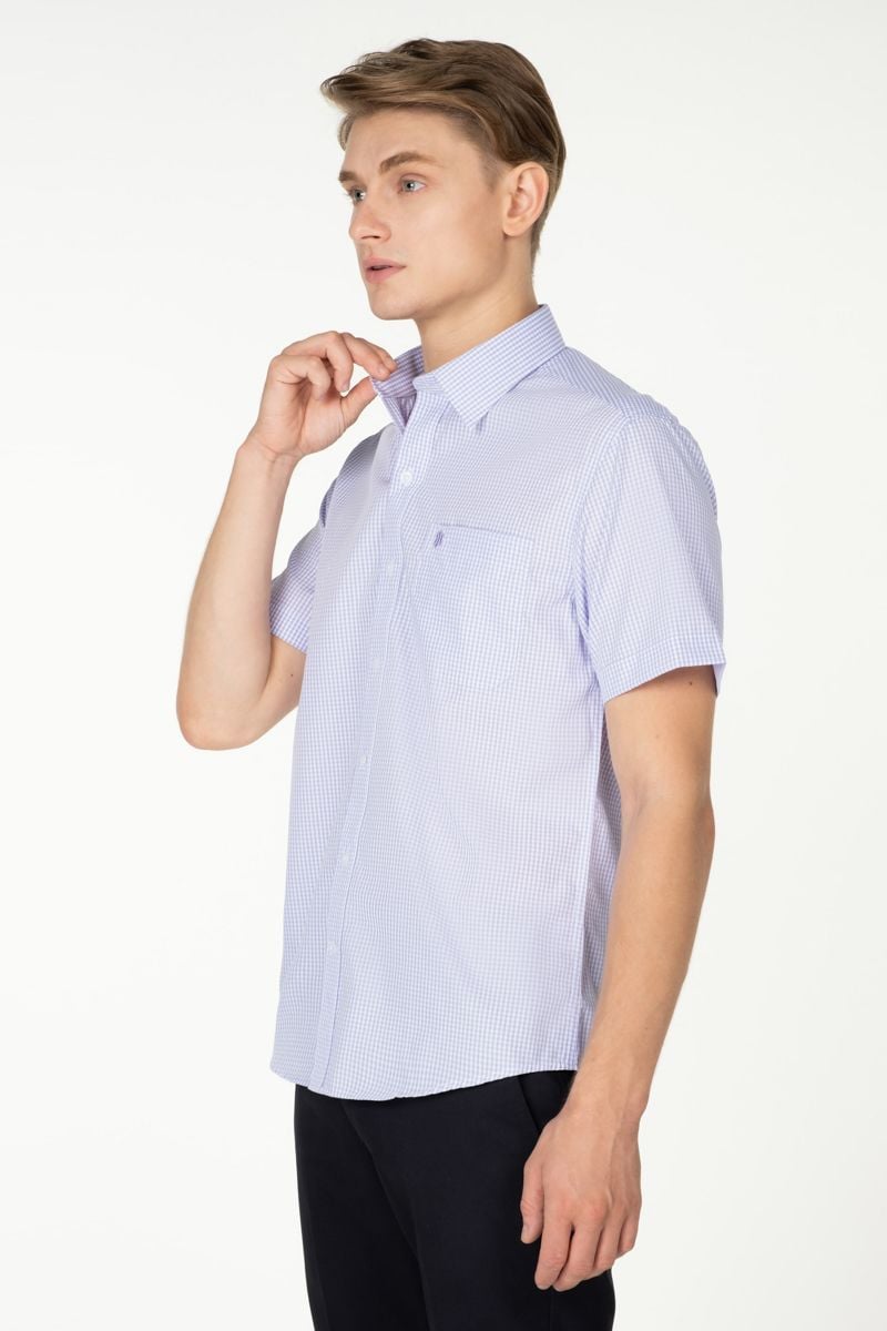  Áo sơ mi caro tay ngắn WS23SS17T-SD 