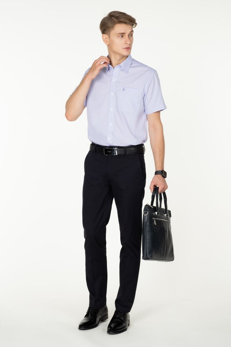 Áo sơ mi caro tay ngắn WS23SS17T-SD 
