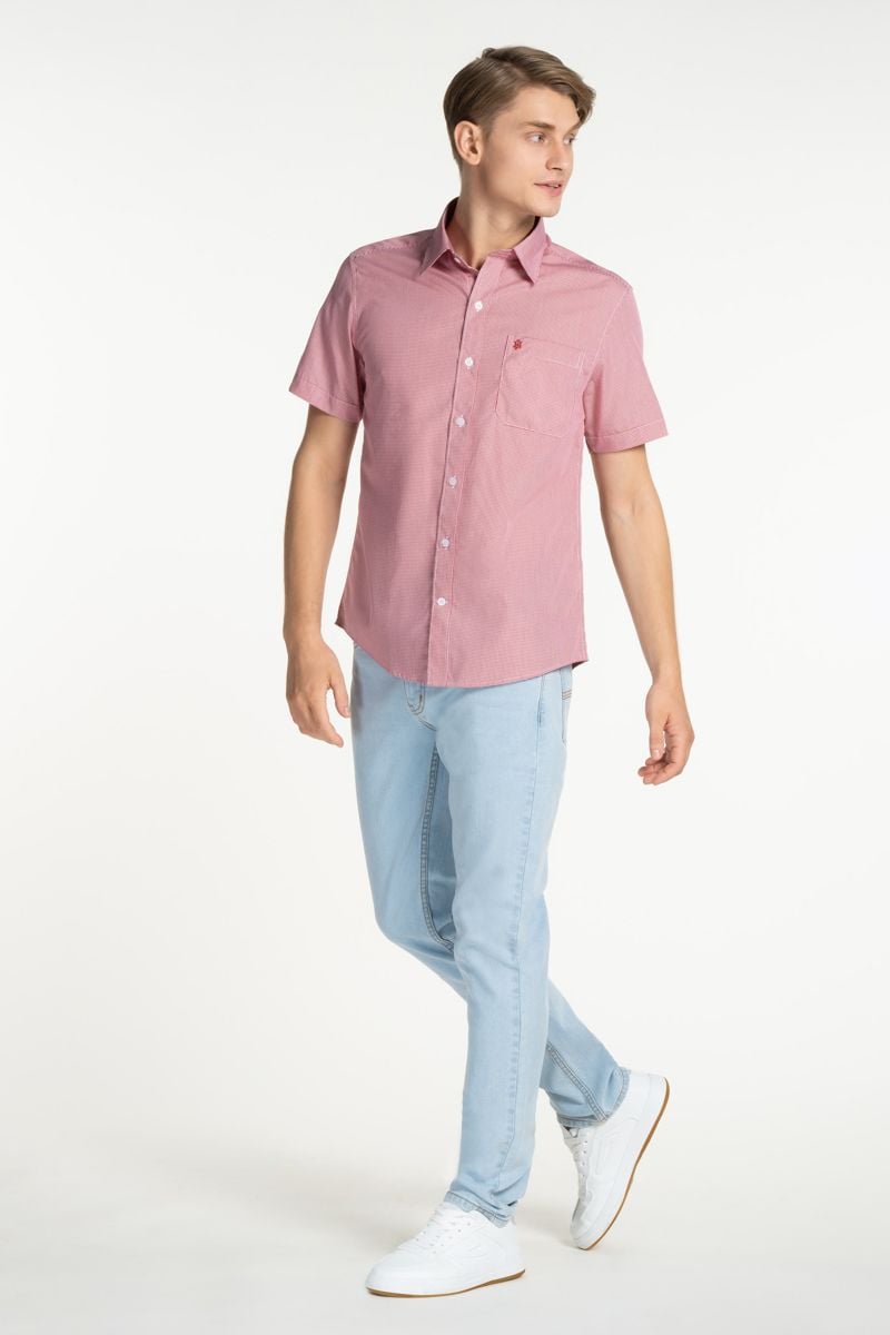  Áo sơ mi caro tay ngắn WS23SS17T-SD 