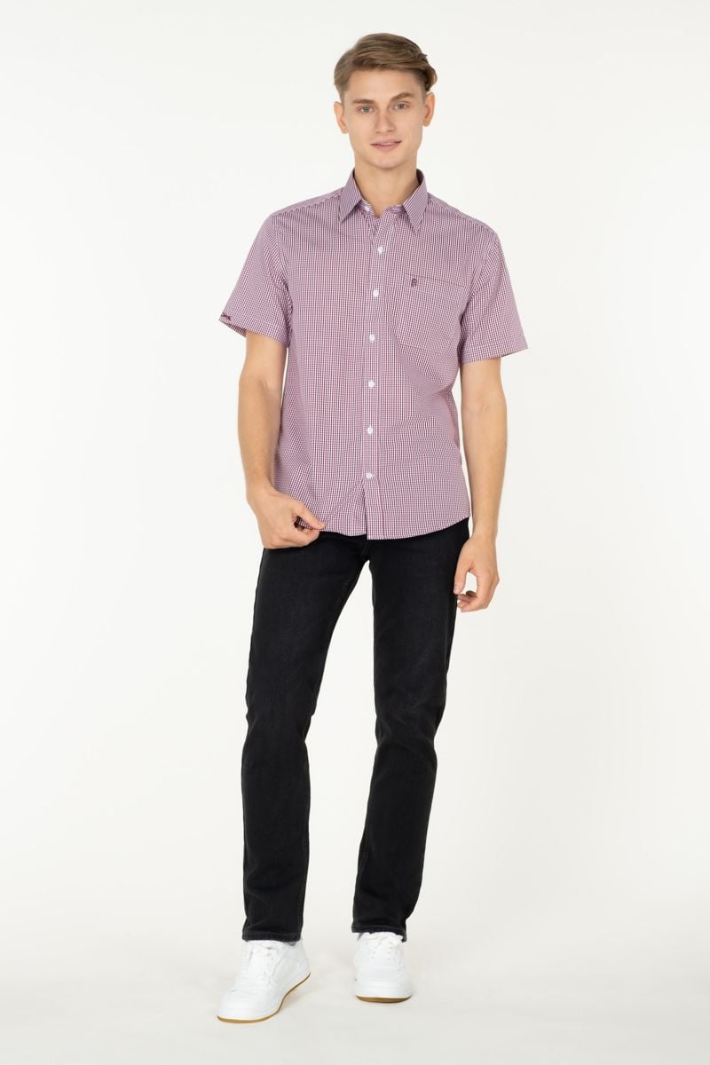  Áo sơ mi caro tay ngắn WS23SS17T-SD 
