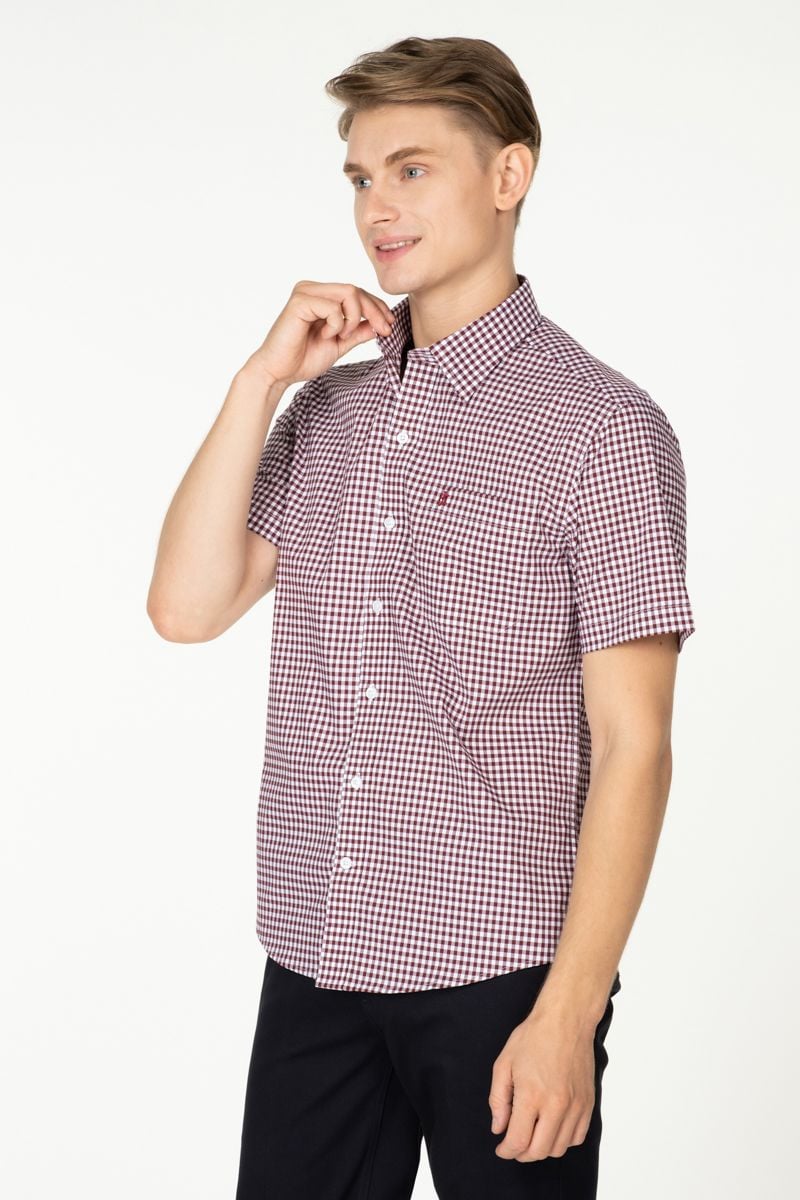  Áo sơ mi caro tay ngắn WS23SS17T-SD 