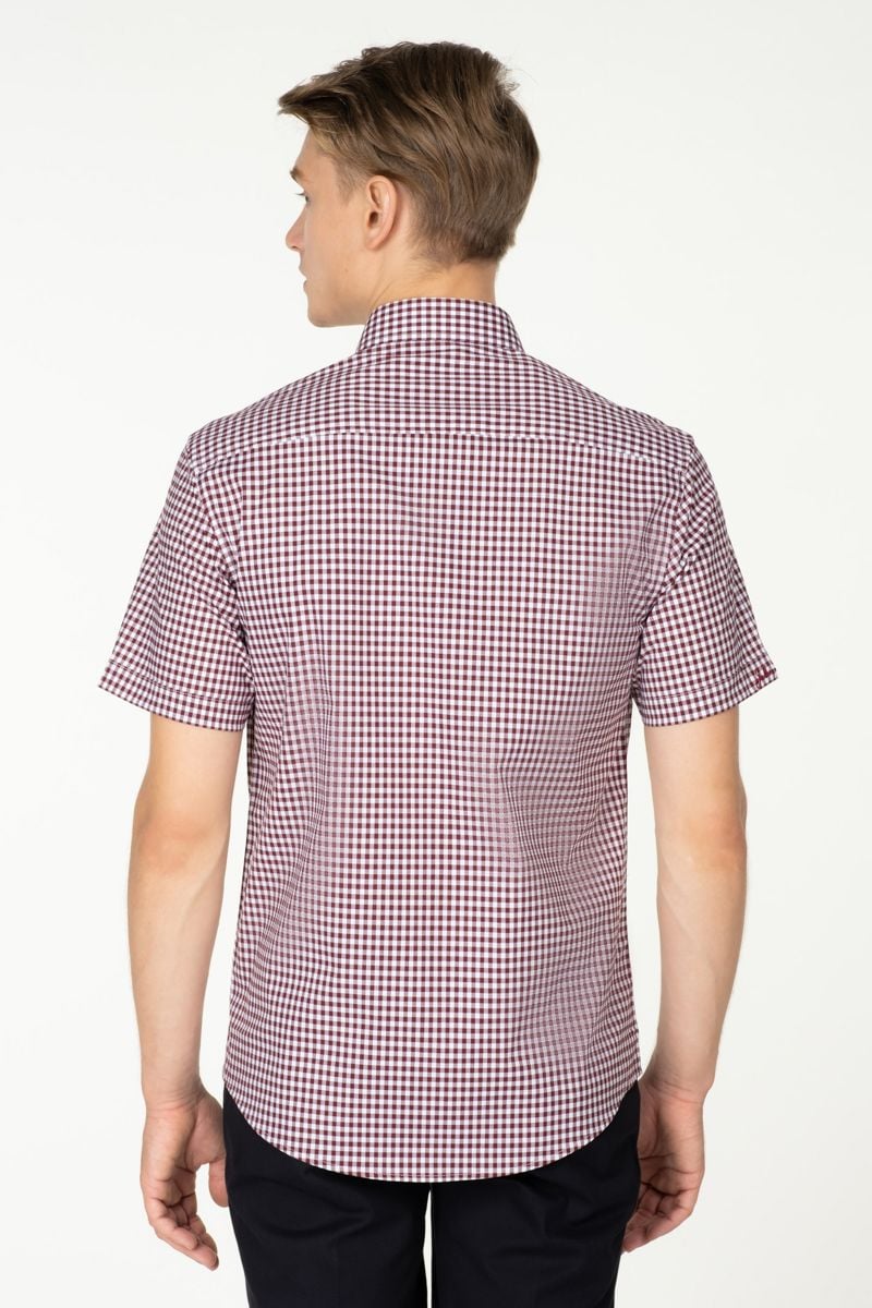  Áo sơ mi caro tay ngắn WS23SS17T-SD 