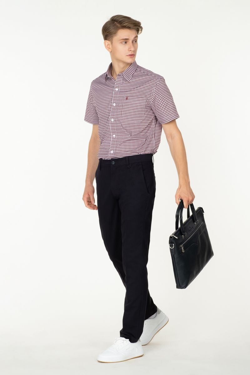  Áo sơ mi caro tay ngắn WS23SS17T-SD 