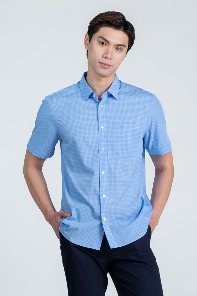  Áo Sơ Mi Nam Tay Ngắn Form Vừa WS24FH82T-SDBB 