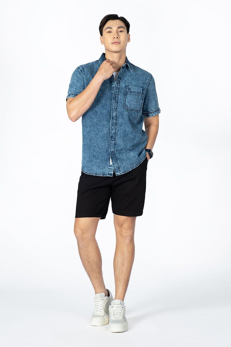  Áo Sơ Mi Denim Tay Ngắn WS24SS15P-SCRG 