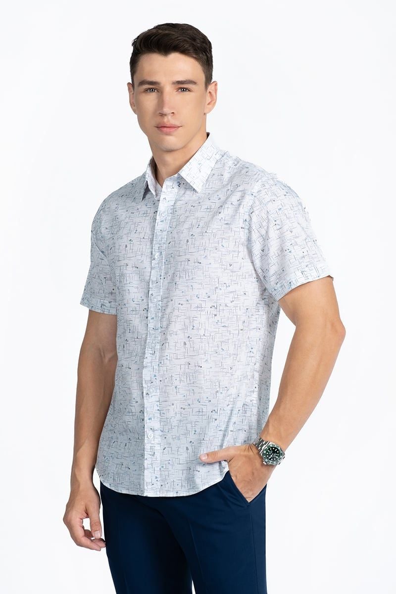  Áo Sơ Mi Nam Form Vừa Tay Ngắn WS24SS33T-SD 