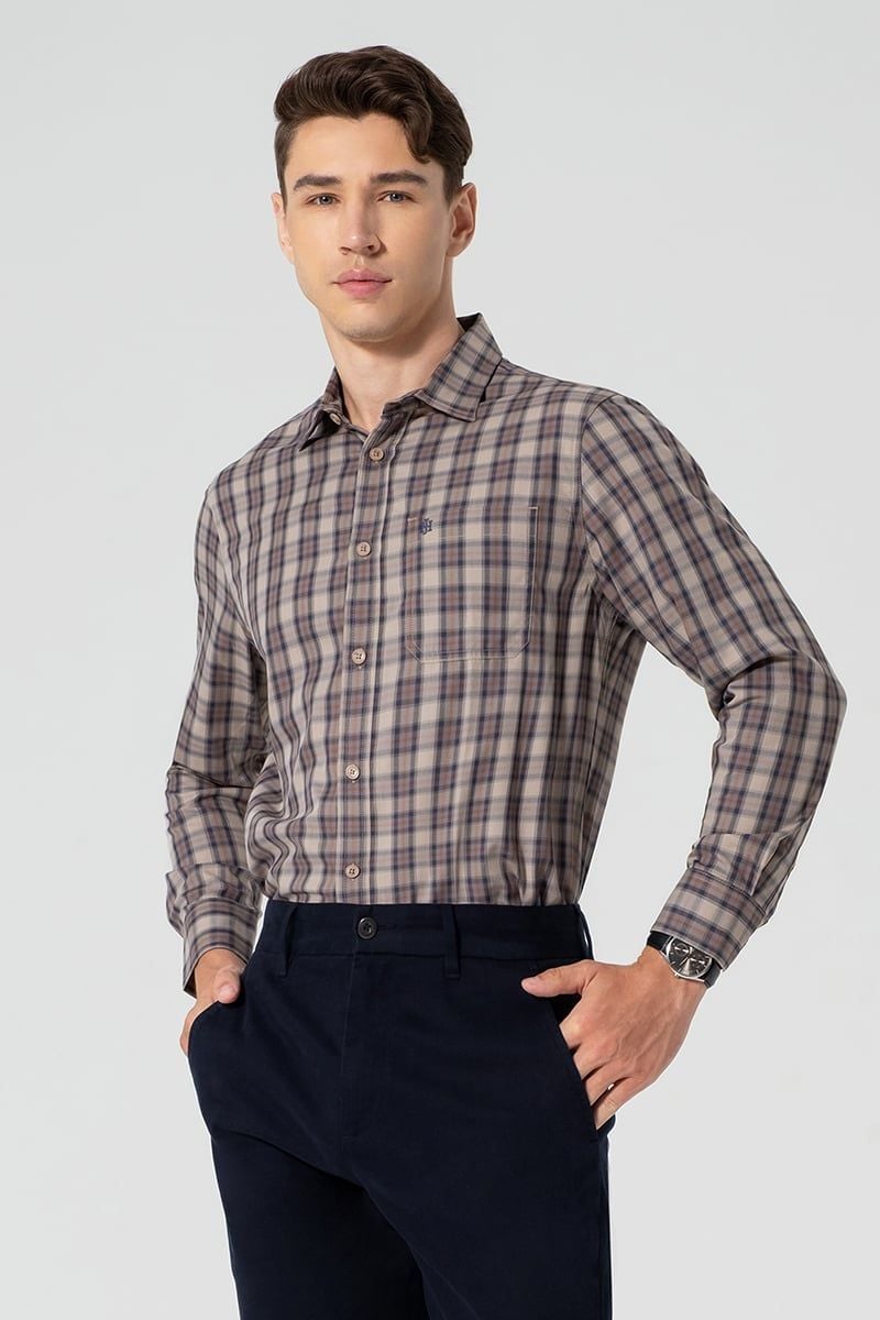 Áo Sơ Mi Tay Dài Form Vừa WS25SS35T-LCBB 