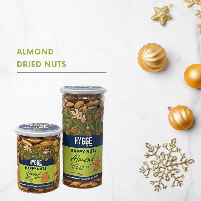 hat hanh nhan vo mong nguyen vi almond happy nuts cua hygge ca phe 500g