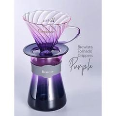 Brewista Artisan Tornado Glass Dripper + Glass for 1~2cups - Purple - Bộ bình pha Brewista màu tím 1~2 cups