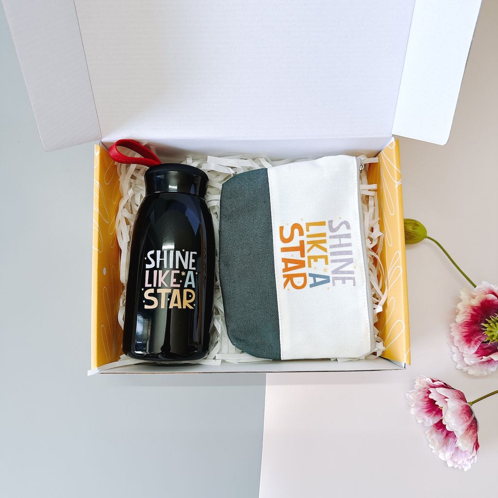  Nhiều mẫu - Quà 20/10 in ấn logo - set 2 món Bình - ví GSN_BV 