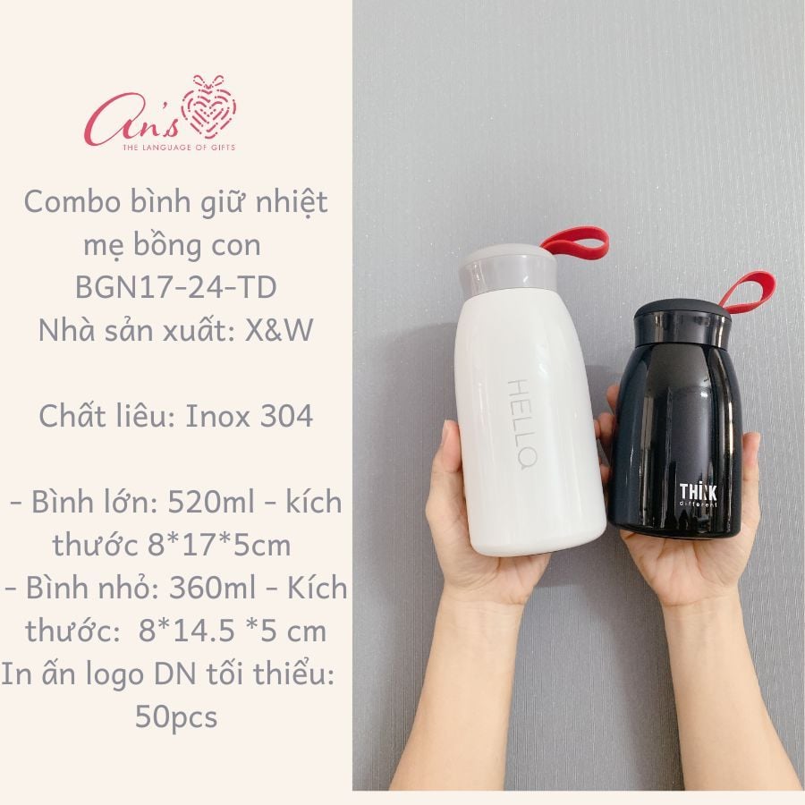  Combo bình giữ nhiệt Mẹ bồng con BGN17_24_TD 