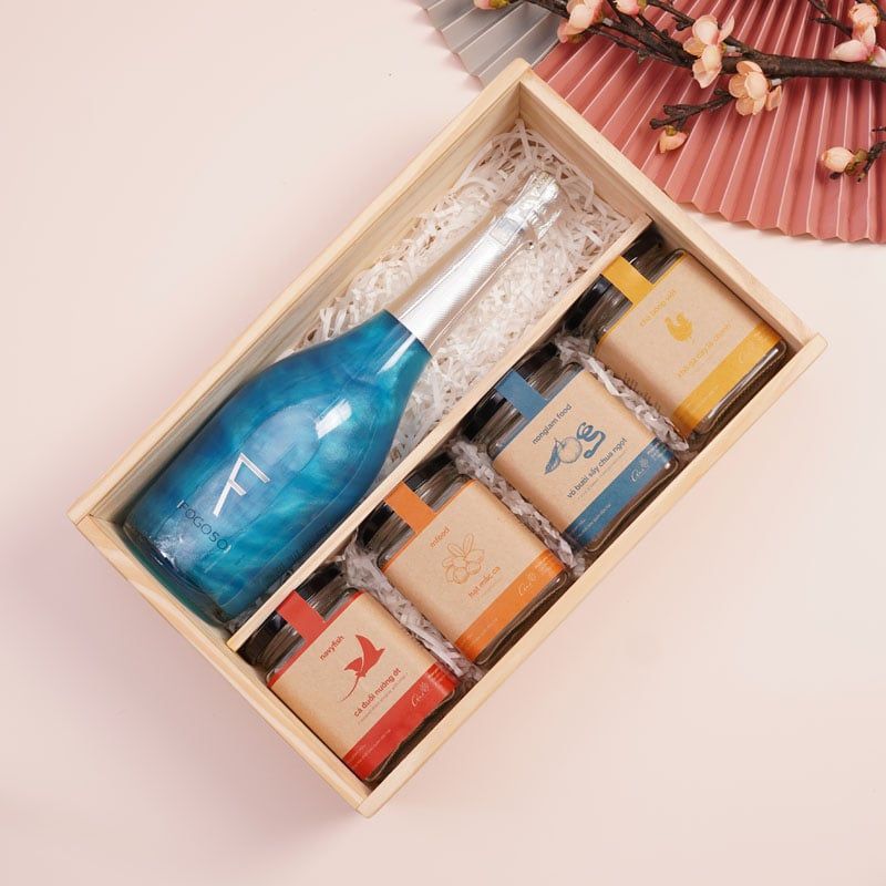  Quà tết hộp gỗ in logo Doanh nghiệp - Phú Quý 04 