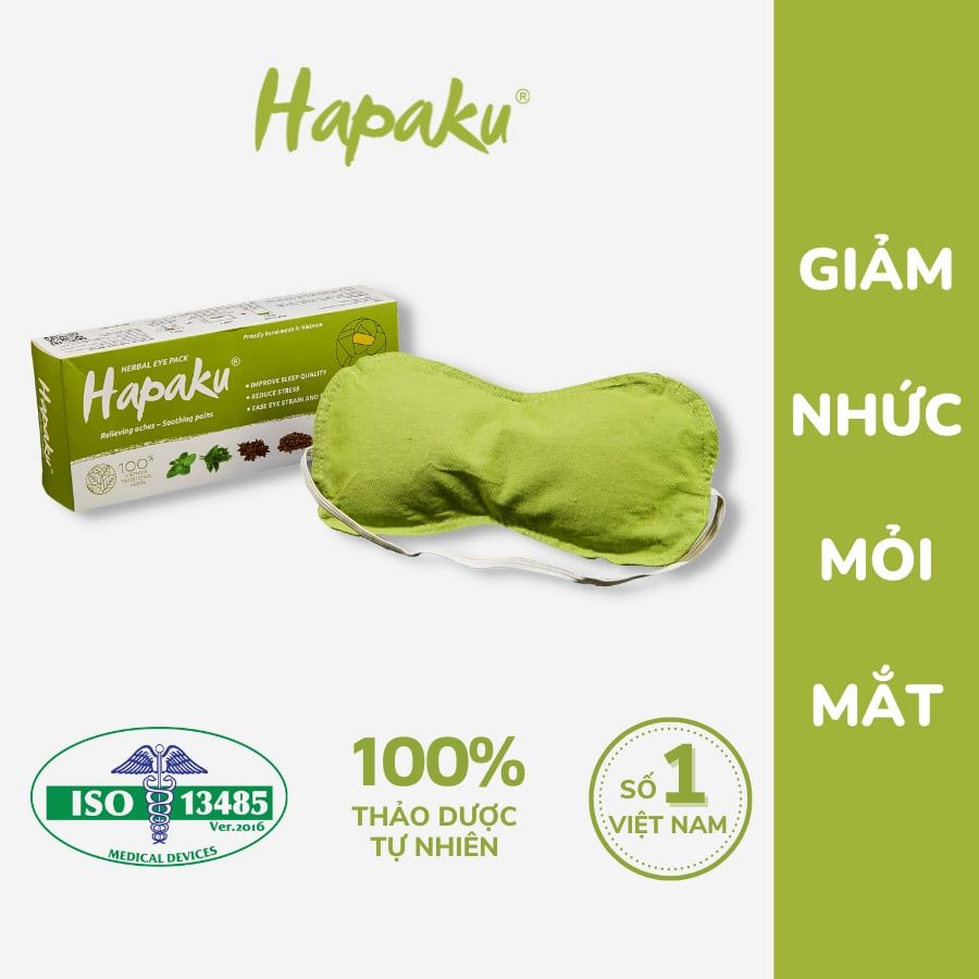  Túi Chườm Mắt Thảo Dược HAPAKU, Chườm Nóng Lạnh Thư Giãn, Giảm Mỏi, Đỡ Đau Đầu, Giảm Quầng Thâm Mắt 