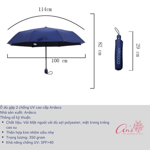  Ô dù Ardeco bật tự động chống UV-ODG01 