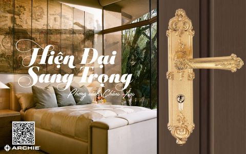 khóa cửa mạ vàng Archie