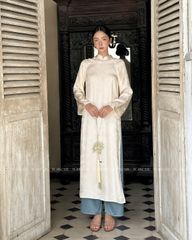 TUBYCATU | ÁO DÀI ĐOAN NGỌC KEM/ XANH/ VÀNG (KHÔNG KÈM QUẦN - PHỤ KIỆN)