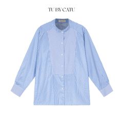 TUBYCATU | ÁO SƠ MI XANH SỌC PHỐI 2 MÀU