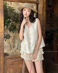 TUBYCATU | Sophie begie lace top
