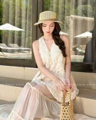 TUBYCATU | CHÂN VÁY TƠ KEM 4 TẦNG DÀI