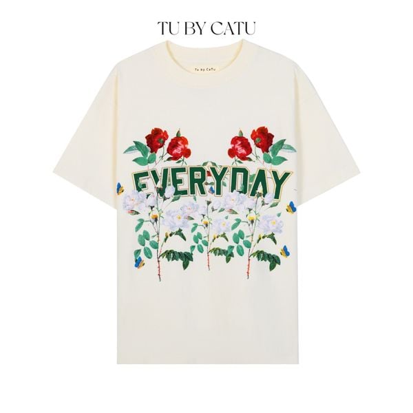 TUBYCATU | ÁO THUN BEIGE/ BLACK EVERYDAY TEE