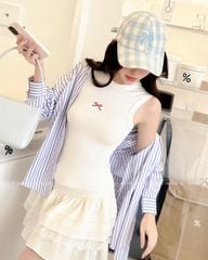 TUBYCATU | ÁO 3 LỖ THÊU NƠ NHIỀU MÀU