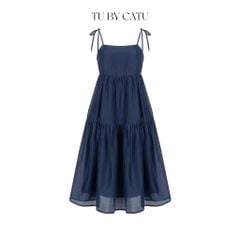 TUBYCATU | ĐẦM 2 DÂY ORGANZA XANH ĐEN 2 TẦNG