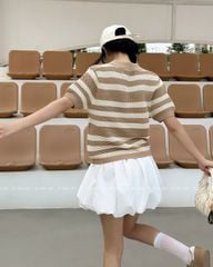 TUBYCATU | FULL STRIPE POLO BROWN/ BLACK/ RED