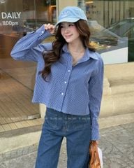 TUBYCATU | CROPPED CHECK SHIRT - BLUE