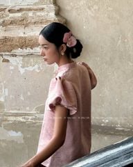 TUBYCATU | ÁO GẤM BÔNG ĐỎ/ HỒNG LAI CONG