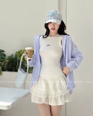 TUBYCATU | ÁO 3 LỖ THÊU NƠ NHIỀU MÀU