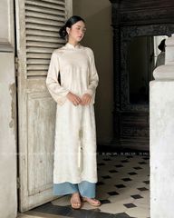 TUBYCATU | ÁO DÀI ĐOAN NGỌC KEM/ XANH/ VÀNG (KHÔNG KÈM QUẦN - PHỤ KIỆN)