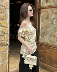 TUBYCATU | CREAM POLKA DOT TOP