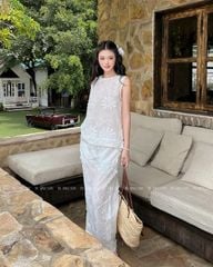 TUBYCATU | ÁO VÀ QUẦN REN TRẮNG HOA 3D