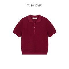 TUBYCATU | ÁO POLO DỆT KIM TRƠN ĐỎ/ NAVY