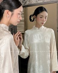 TUBYCATU | ÁO DÀI ĐOAN NGỌC KEM/ XANH/ VÀNG (KHÔNG KÈM QUẦN - PHỤ KIỆN)