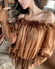 TUBYCATU | ALISA OFF SHOULDER DRESS - BROWN