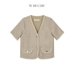 TUBYCATU | Áo bố nắp túi màu kem/trắng