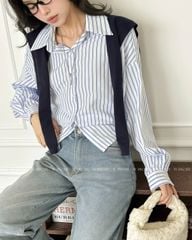 TUBYCATU | AMBER STRIPED CROP SHIRT (KHÔNG KÈM KHĂN LEN)