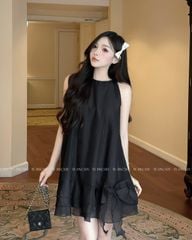 TUBYCATU | ĐẦM SÁT NÁCH ORGANZA ĐEN LAI BÈO 1 NƠ