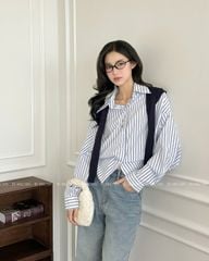 TUBYCATU | AMBER STRIPED CROP SHIRT (KHÔNG KÈM KHĂN LEN)