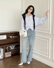 TUBYCATU | AMBER STRIPED CROP SHIRT (KHÔNG KÈM KHĂN LEN)