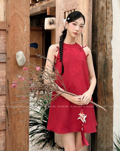 TUBYCATU | ĐẦM MẪN HOA ĐỎ