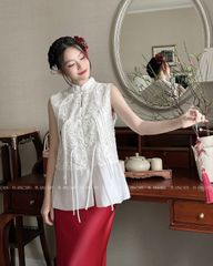 TUBYCATU | ÁO REN KIM SA TRẮNG GIAI KỲ