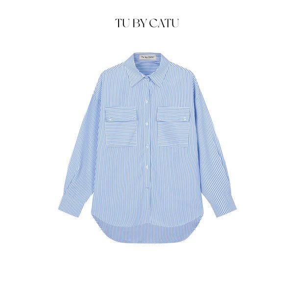 TUBYCATU | POCKET STRIPED SHIRT - BLUE