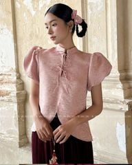 TUBYCATU | ÁO GẤM BÔNG ĐỎ/ HỒNG LAI CONG