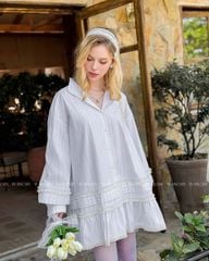 TUBYCATU | ĐẦM SƠ MI SỌC MABEL WHITE DRESS